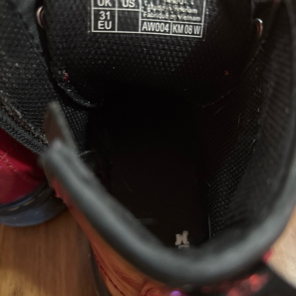 Dr Doc Martens 1460 J Lace Up Side Zip AW004 Red Leather Boots Kids Size 13 - Picture 11 of 12